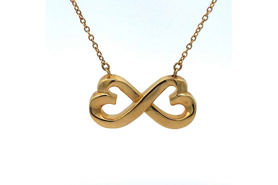 ティファニー ダブル ラビリングハート ネックレス 750 全長約42.2cm