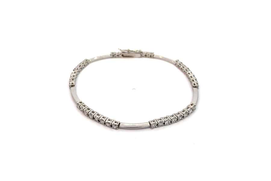 ブレスレット K18WG 内径約15.0㎝ ダイヤ1.50ct