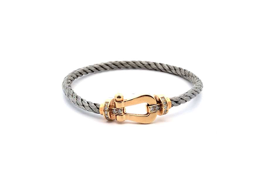 フレッド フォース10ブレスレット Au750,SS 内径約18.5cm