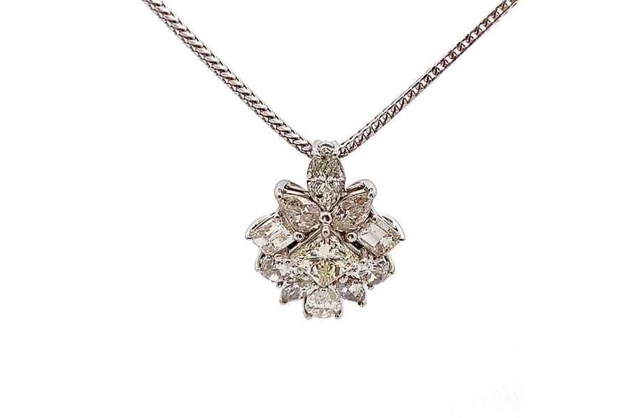 ネックレス Pt900,Pt850 全長約45.3㎝ ダイヤ1.026ct ダイヤ