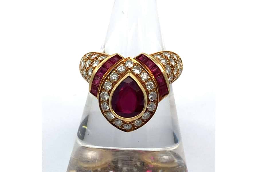 リング 18K 約11.5号 ピンク色石1.08ct ダイヤ0.97ct の買取実績 リング 18K 約11.5号 ピンク色石1.08ct ダイヤ0.97ct の買取実績
