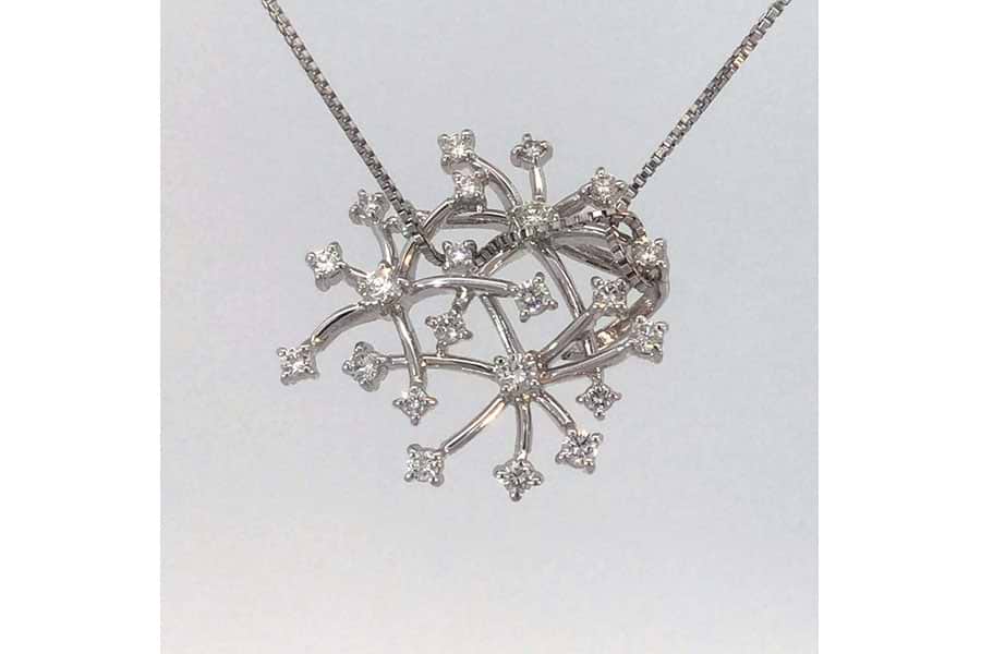 タサキ ネックレス K18WG 全長約50.5cm ダイヤ0.45ct