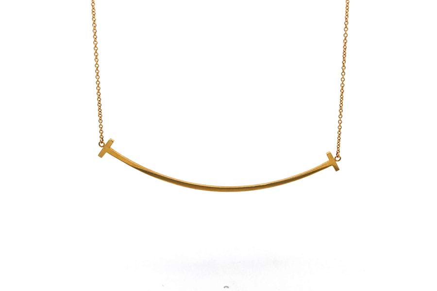 ティファニー ラージ スマイル ネックレス Au750 全長約46.7cm