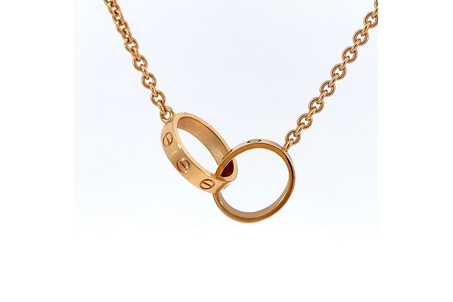 カルティエ ラブ ネックレス Au750,750 全長約44.0cm