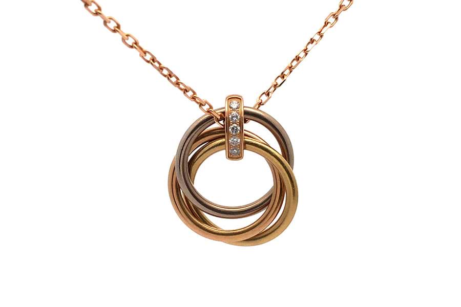 カルティエ トリニティ ダイヤ ネックレス Au750 全長約41.0cm