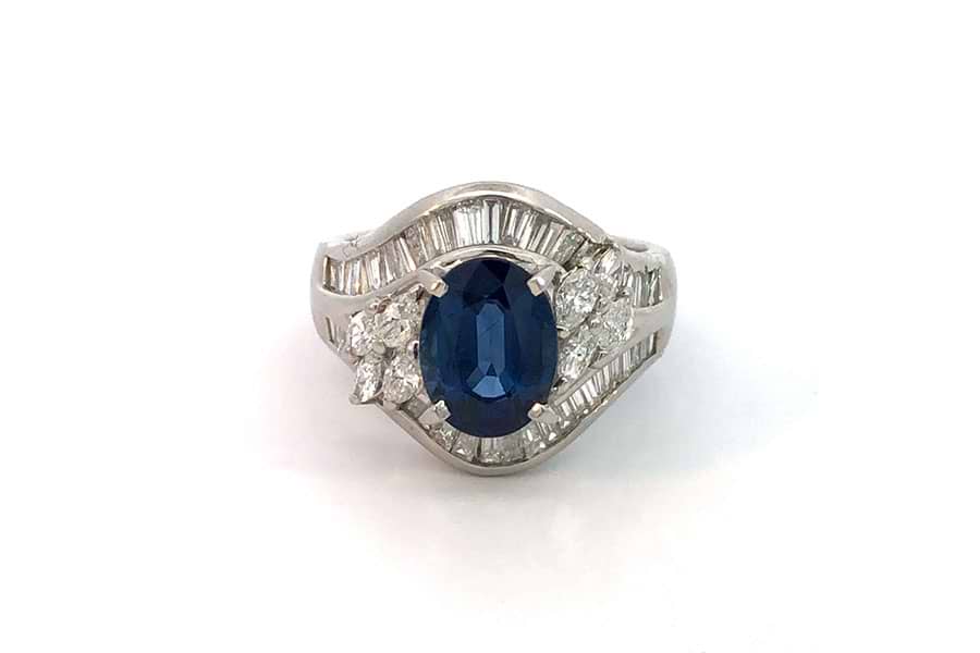0.71ct ダイヤモンド サファイア リング・指輪 プラチナPT900
