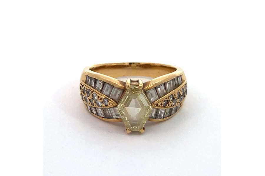 H＆C ダイヤモンド PT850 K18WG 0.5ct ライトブラウン ライン