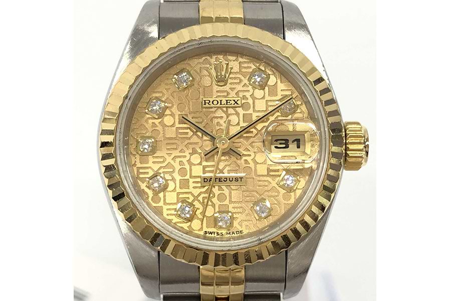 ロレックス デイトジャスト 69173 自動巻き SS/YG シャンパン・コンピューター文字盤