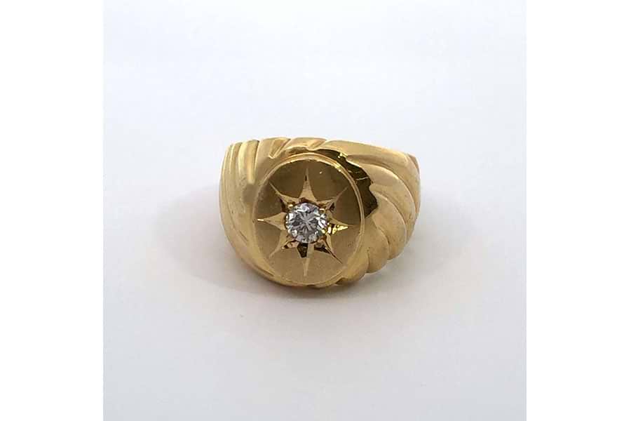 リング K18 約19号 ダイヤ0.361ct