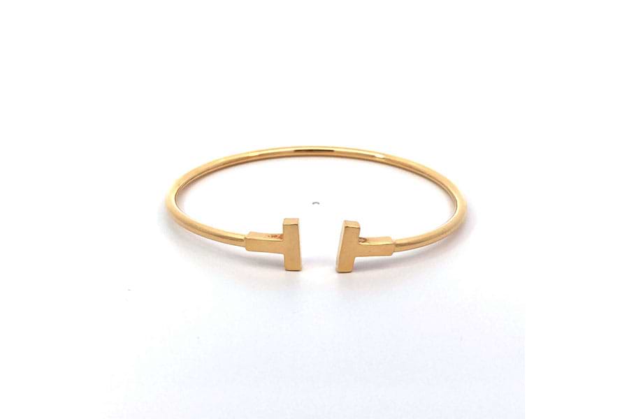 ティファニー Tワイヤーブレスレット AU750 内径約16.0㎝