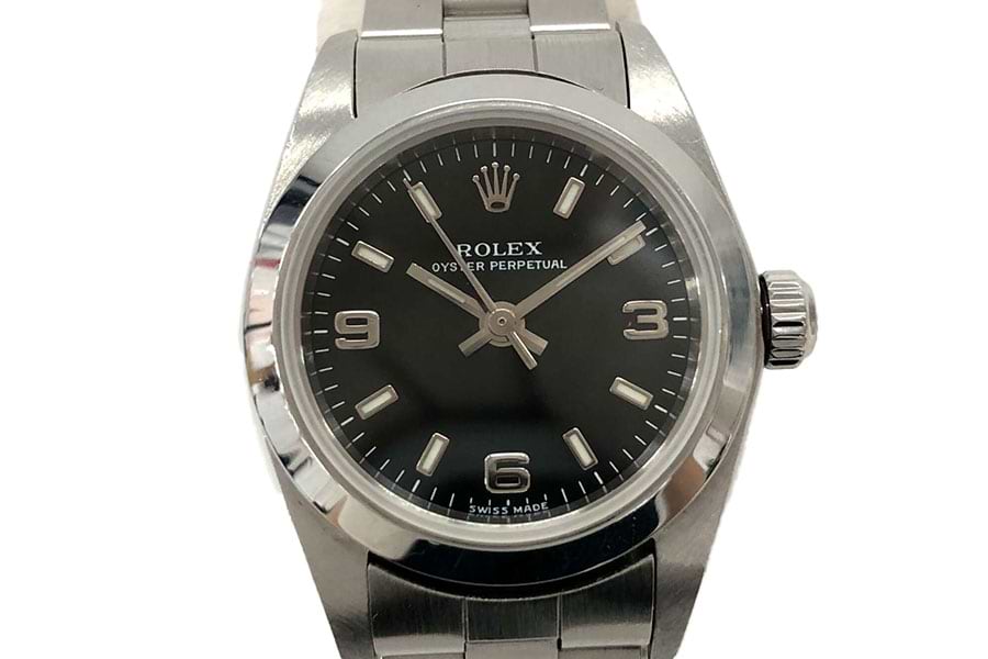 ロレックス オイスターパーペチュアル 76080 自動巻き SS ブラック