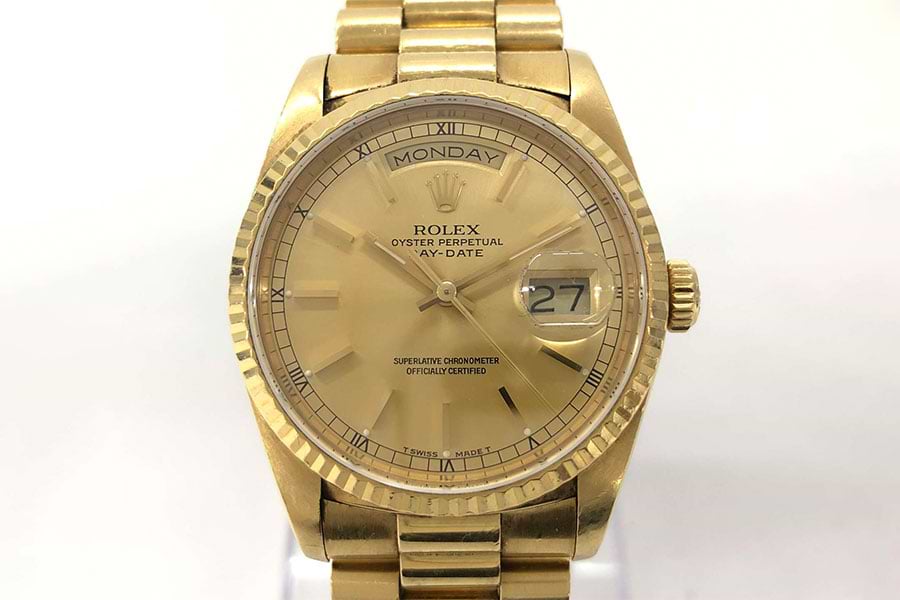 ロレックス デイデイト 18238 自動巻き 750 シャンパン