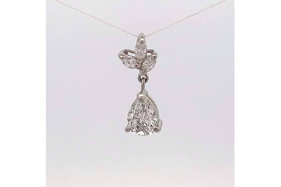 ネックレストップ Pt850 ダイヤ0.88ct ダイヤ0.21ct