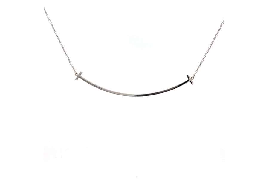 ティファニー Tスマイルラージネックレス Au750 全長約46.0㎝