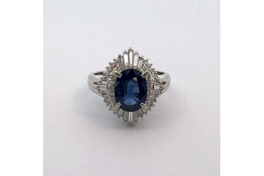 リング Pt900 約10号 サファイア2.53ct ダイヤ0.52ct の買取実績｜最新 