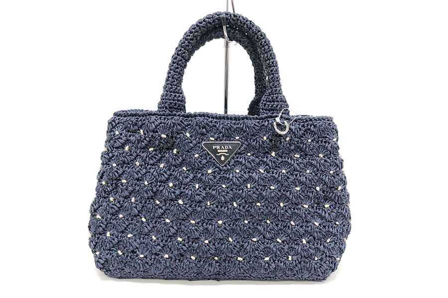 プラダ ラフィア ハンドバッグ