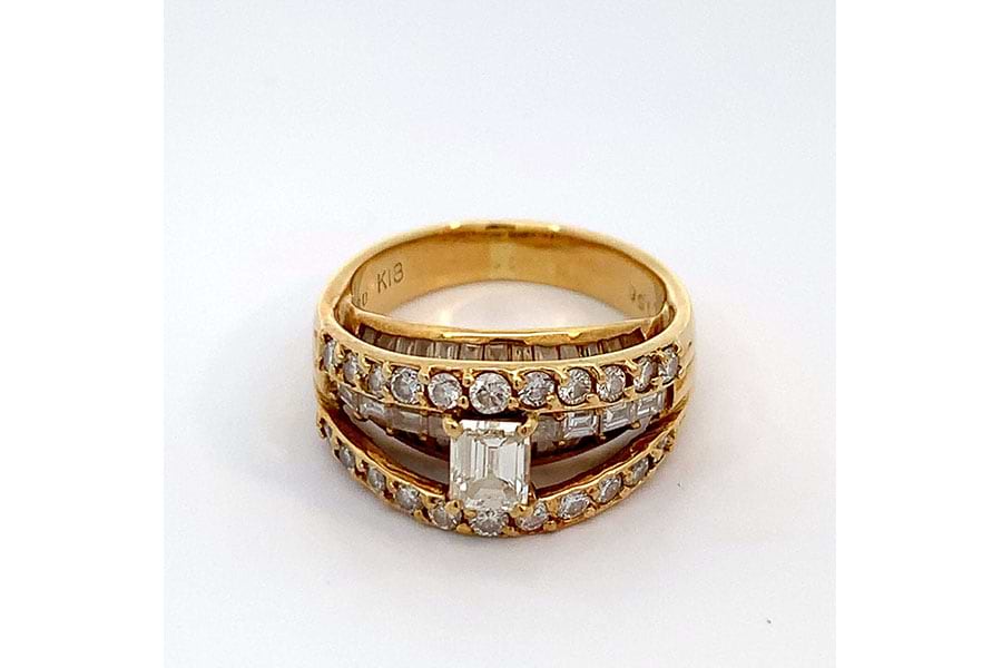 リング K18 約10.5号 ダイヤ0.530ct ダイヤ1.56ct