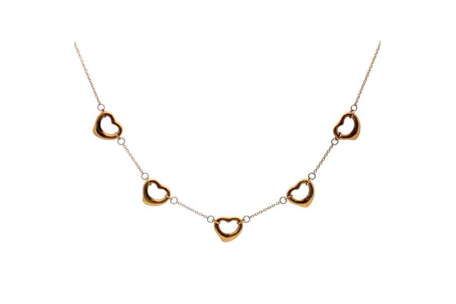 ティファニー オープンハート 5連 ネックレス 750 全長約41.0cm