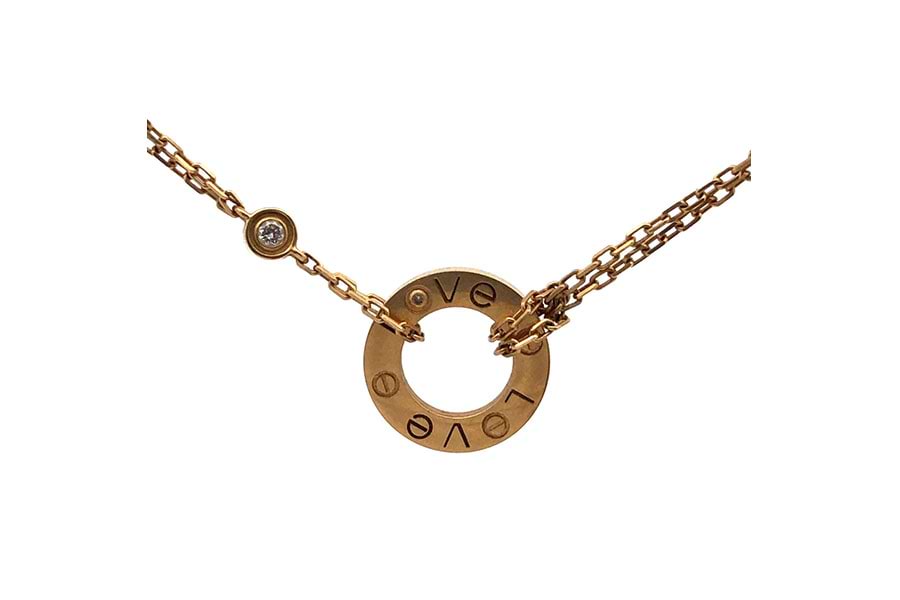 カルティエ ラブ サークル ネックレス Au750 全長約41.7cm