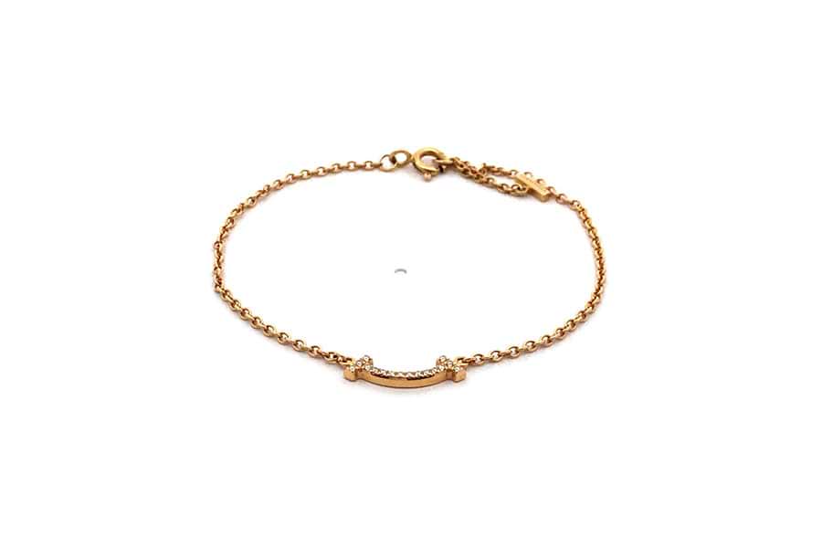 ティファニー T スマイル ブレスレット Au750 内径約15.0cm