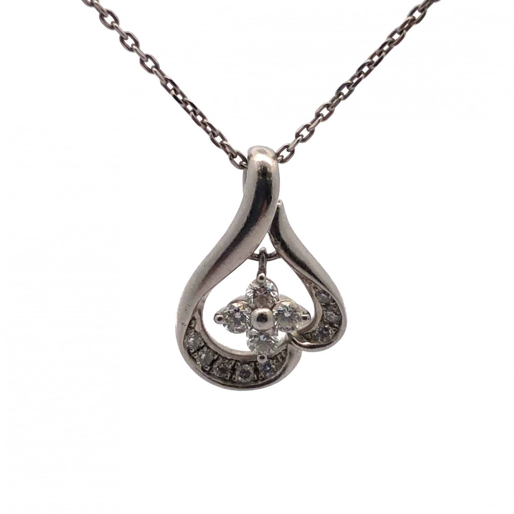 4℃/ヨンドシーダイヤモンドネックレス Pt850 0.183ct