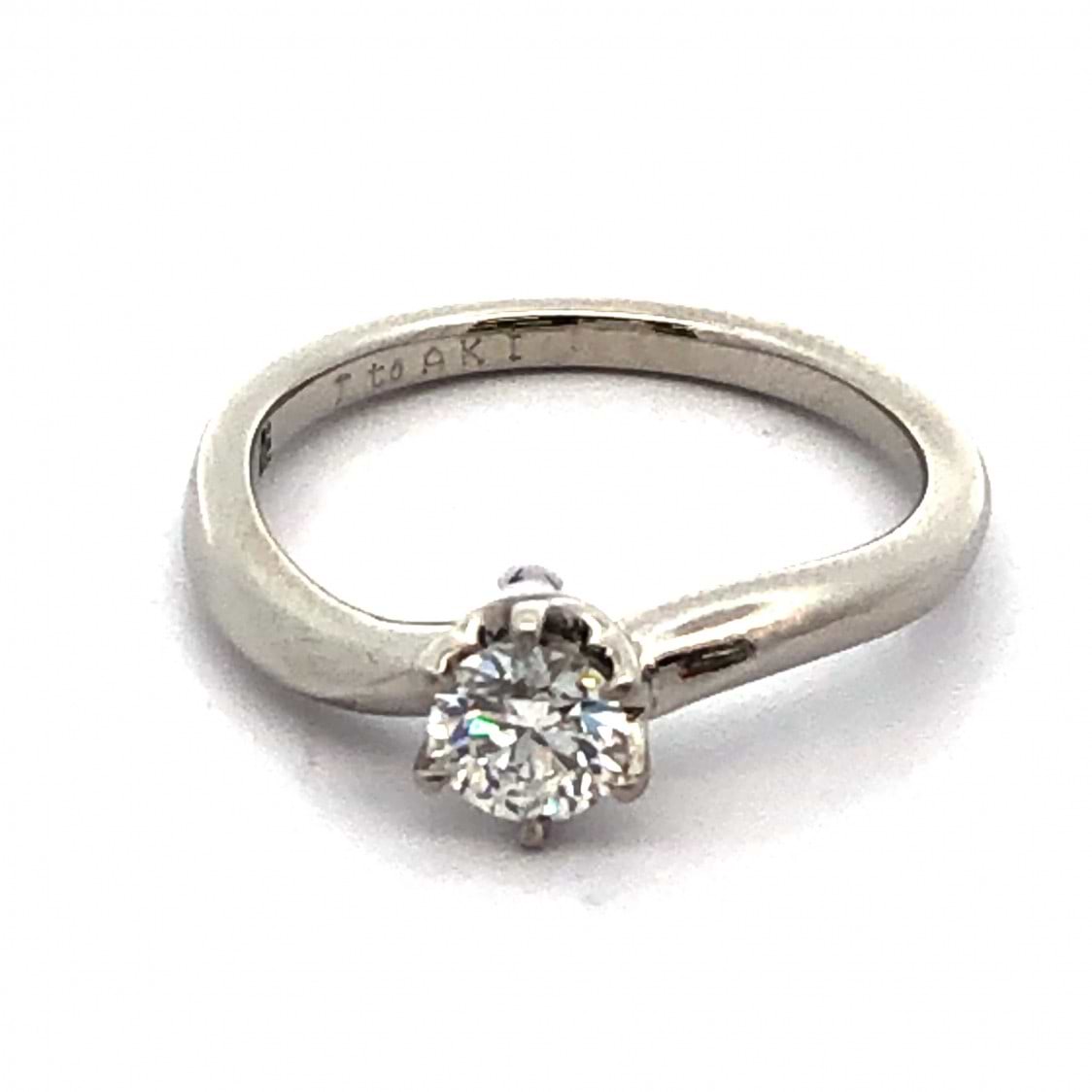 4℃/ヨンドシーダイヤリング #10 Pt995 ダイヤ 青色石 0.350ct