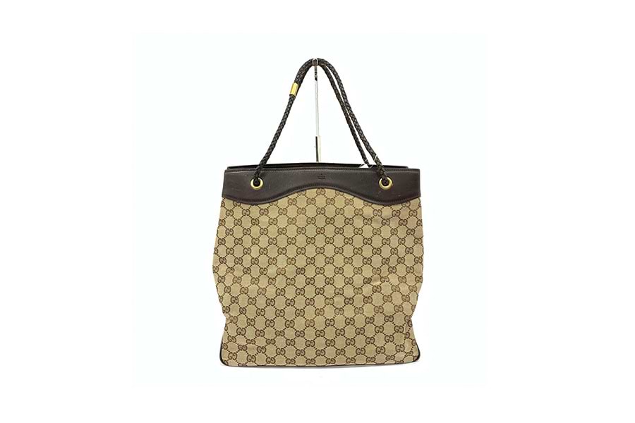 【希少】GUCCI キャンバス　大トートバッグ 希少 GUCCI グッチ トートバッグ キャンバス レザー ポーチ付