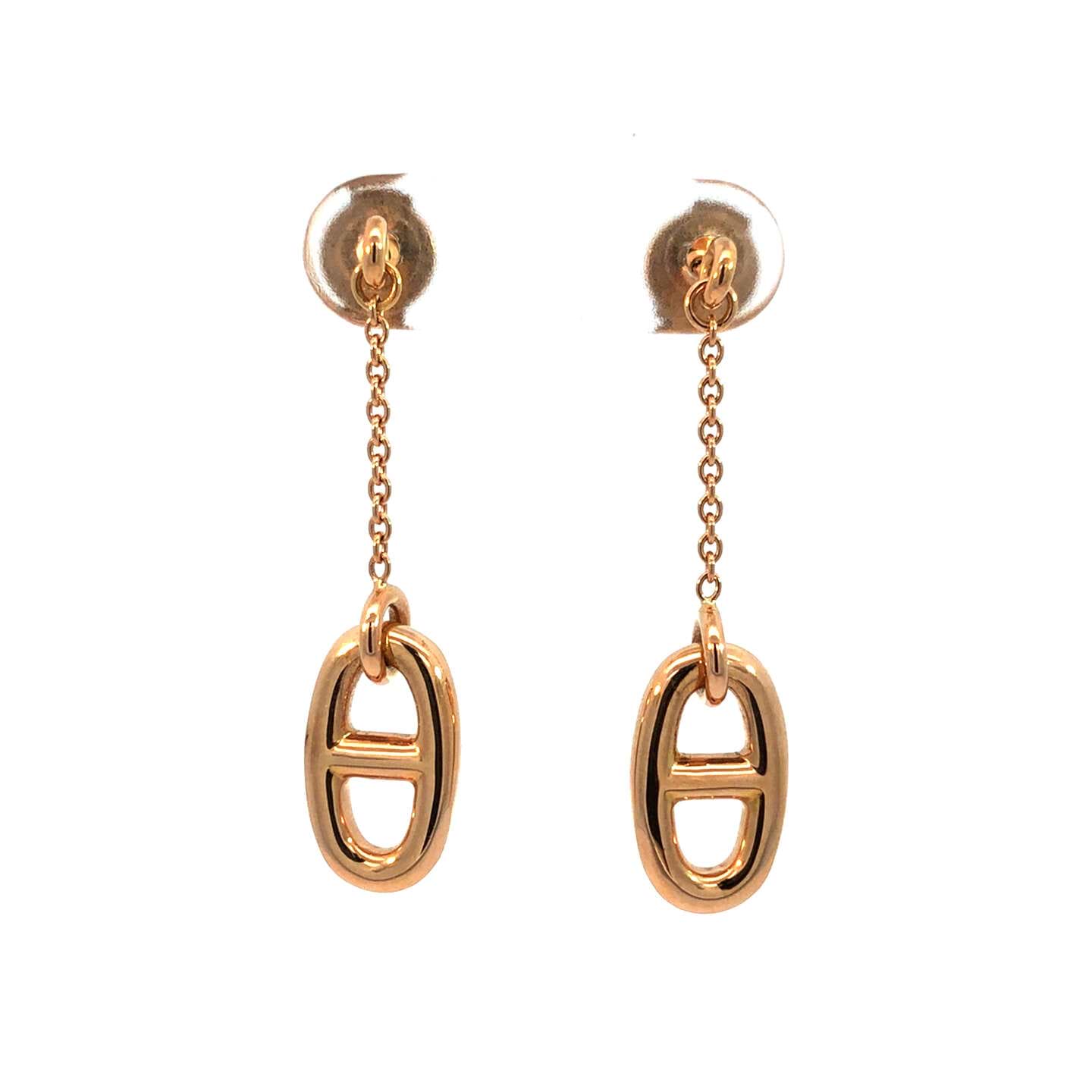 エルメス（ジュエリー）シェーヌダンクル ファランドール ピアス 750,Au750,18K 130930 総重量約5.82g