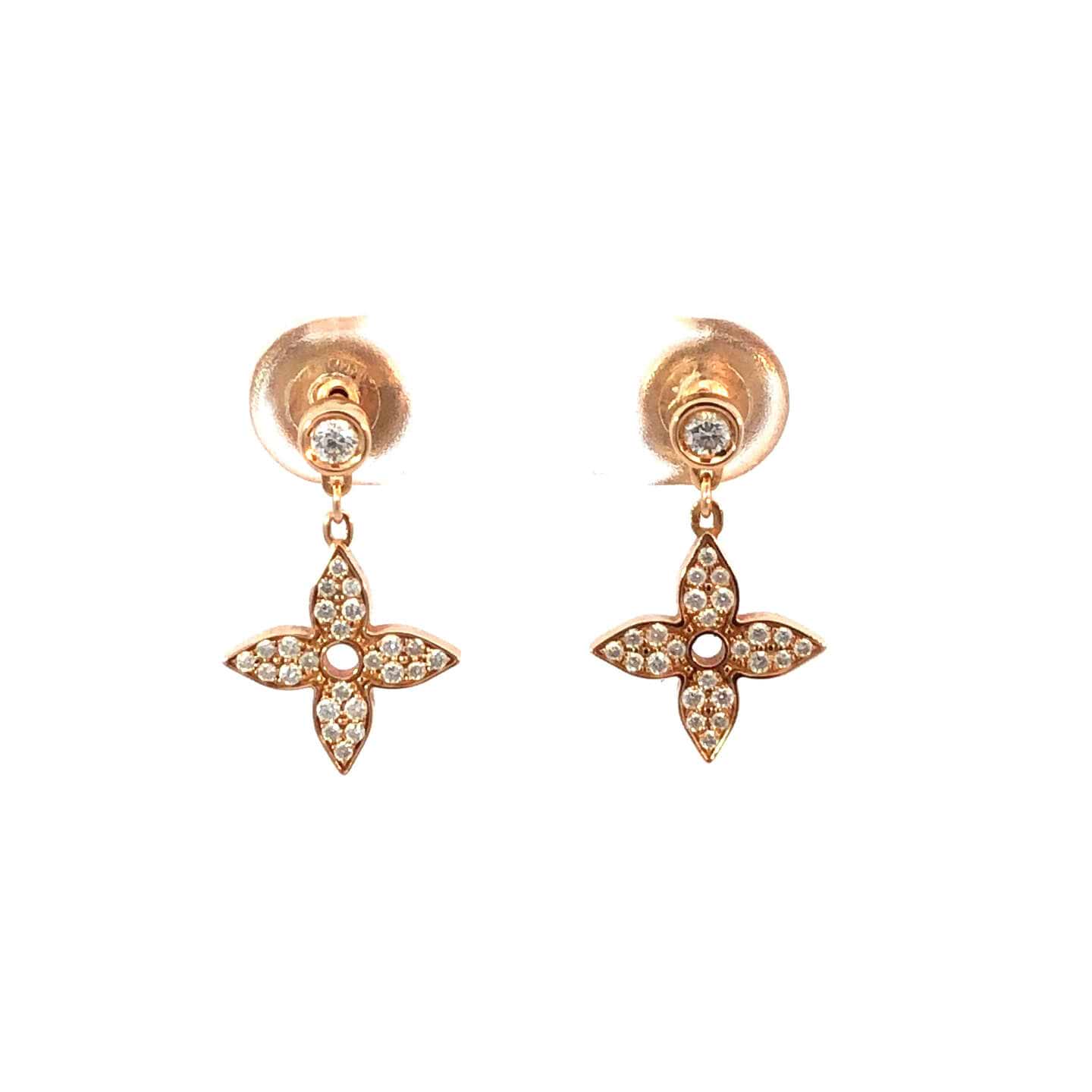 ルイ・ヴィトンイディール ブロッサム ピアス Au750 ダイヤ枠込み直径約3.4 3.2mm ダイヤ H56600 G91812 総重量約2.66g