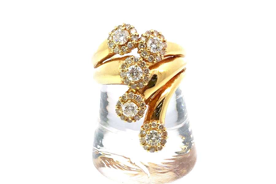 リング K18 約11号 ダイヤ1.007ct ダイヤ0.64ct@@ の買取実績
