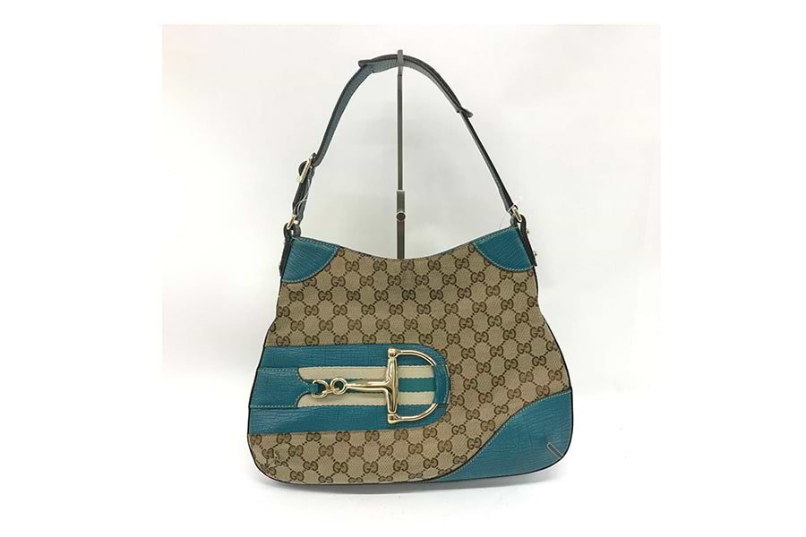 グッチ　ショルダーバッグ　クロスボディ　GGキャンバス　ポシェット　レザー GUCCI グッチ ロゴプレート GGキャンバス レザー サークル
