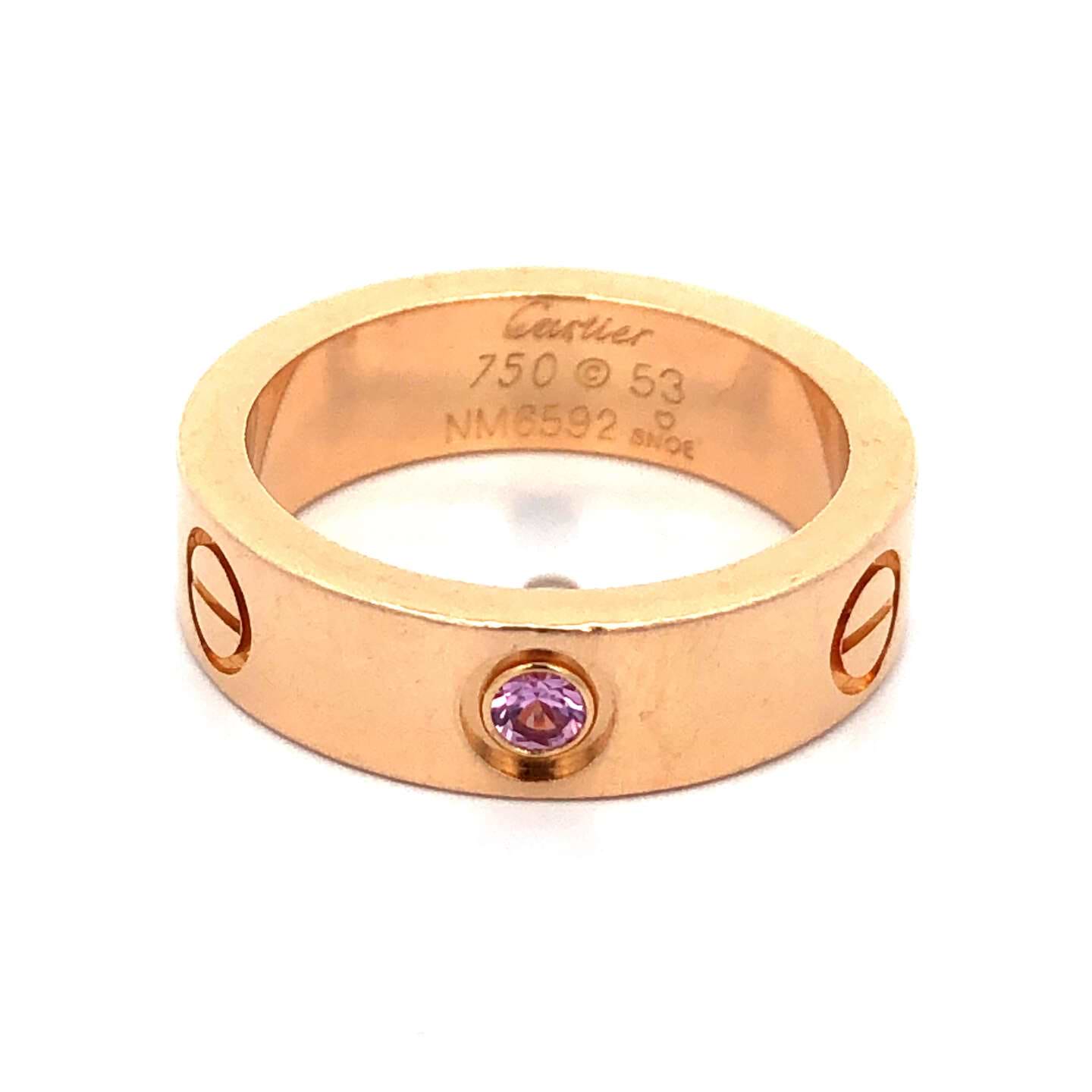 ラブリング 1P 750 #53/約12.5号 ピンクサファイア NM6592 総重量約9.77g