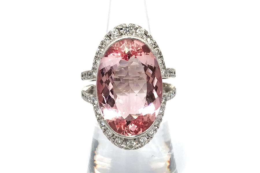 9/美品 Pt900 モルガナイト0.92ct ダイヤ計0.073 リング 指輪 Pt900×モルガナイト×ダイヤモンドリング モルガナイト13.38ct