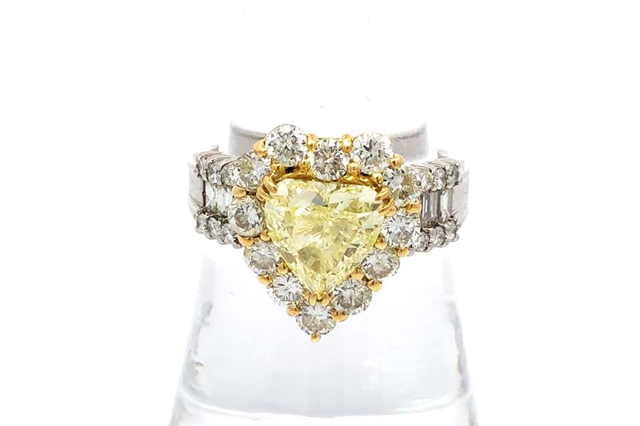 リング サファイア0.5ct ダイヤ0.05ct K18/Pt900のサファイア買取の 