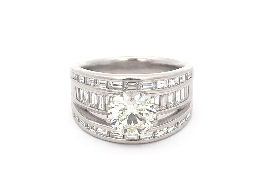 Pt900 ハーフエタニティリング Pt900 ダイヤモンド リング 0.70ct 