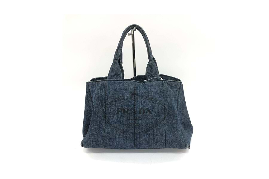 プラダ　カナパ デニム プラダ PRADA カナパトートバッグ ブルー デニム レディース