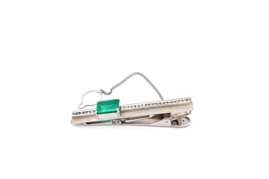 Pt900×エメラルド×ダイヤモンドタイピン E6.75ct MD1.30ct の買取実績 