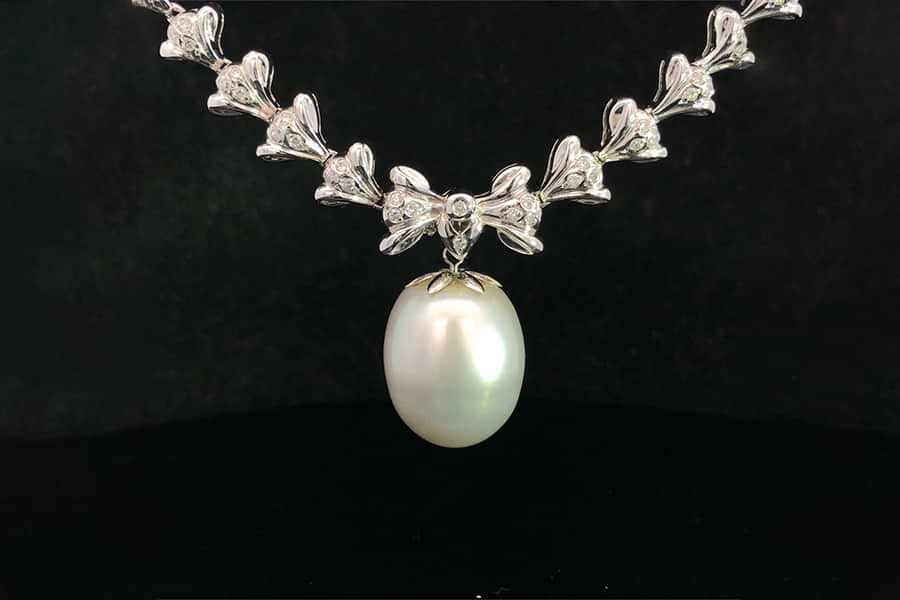 WGK14 ダイヤネックレス ネックレス WGK14 全長約50.0㎝ バロックパール約11.8/9.2mm