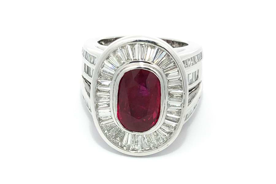 Pt900×ルビー×ダイヤモンドリング R4.04ct MD3.11ct