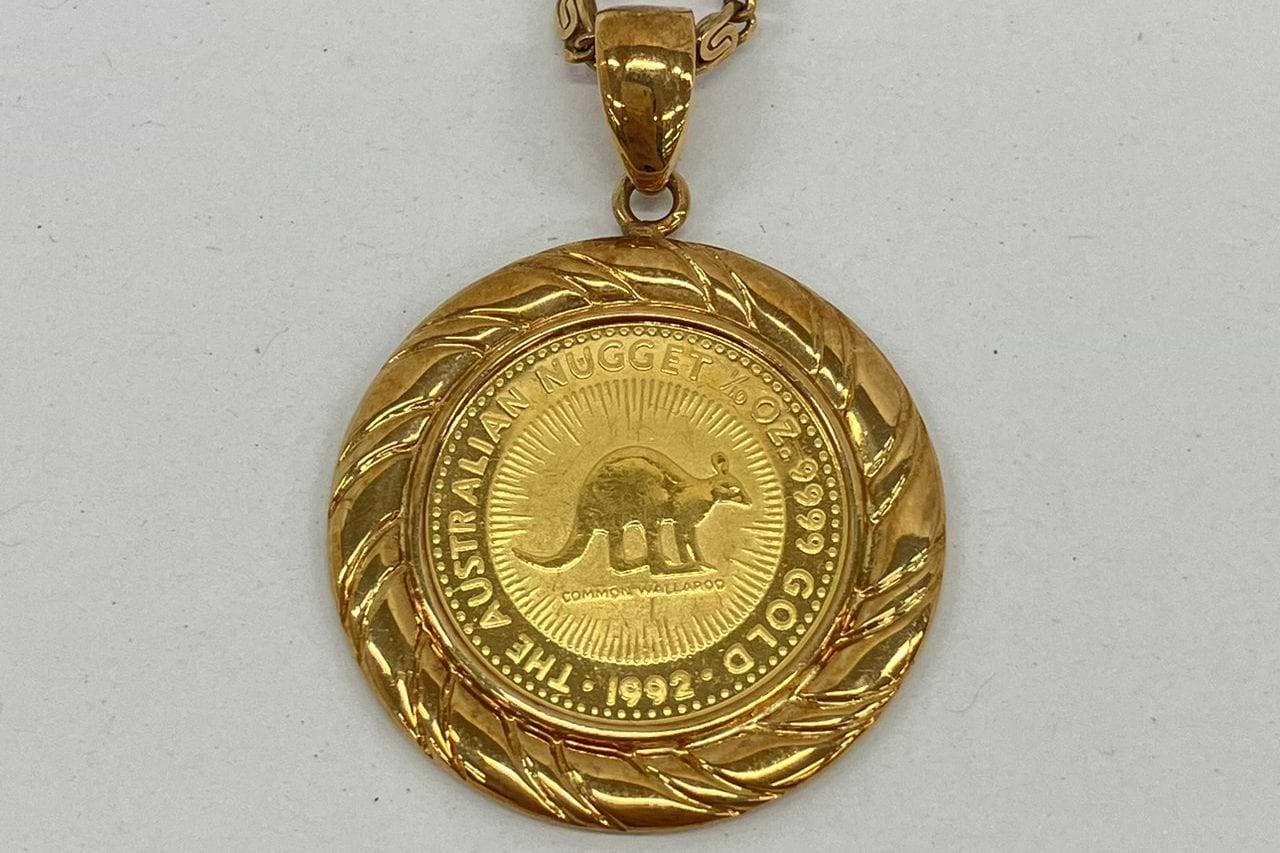 K24 カンガルー金貨1/10ozトップネックレスの金・貴金属買取の