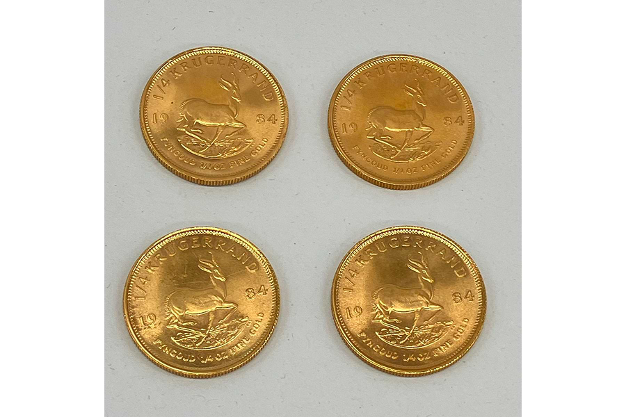 最終)クルーガーランド金貨 1/10oz×2枚 K22 クルーガーランド金貨 1/10oz 2点 の買取実績｜最新相場で