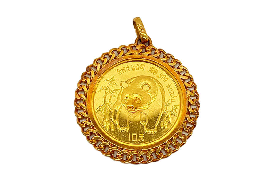 K24パンダ金貨 1/10oz K18枠付き