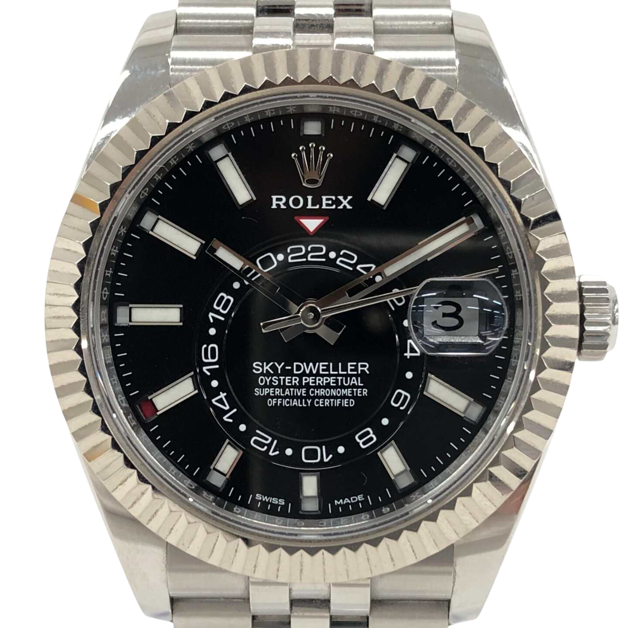 ロレックススカイドゥエラー 326934 自動巻き ジュベリー SS/WG×SS ブラック