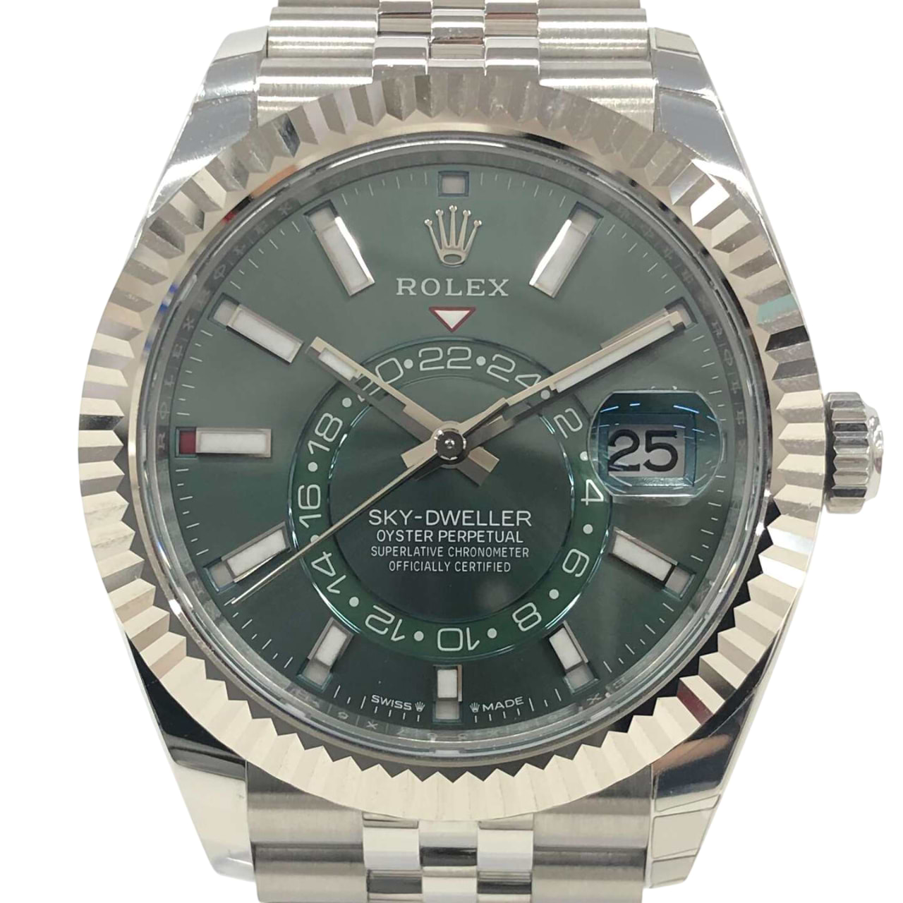 ロレックススカイドゥエラー 336934 自動巻き ジュベリー SS/WG×SS ミントグリーン