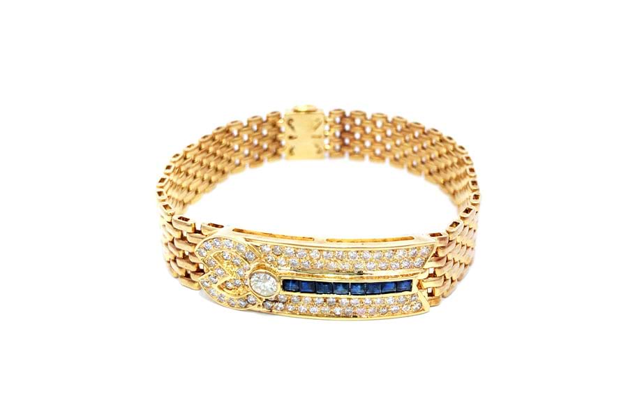 K18×サファイア×ダイヤモンドブレスレット D1.72ct S1.17ct MD0.43ct