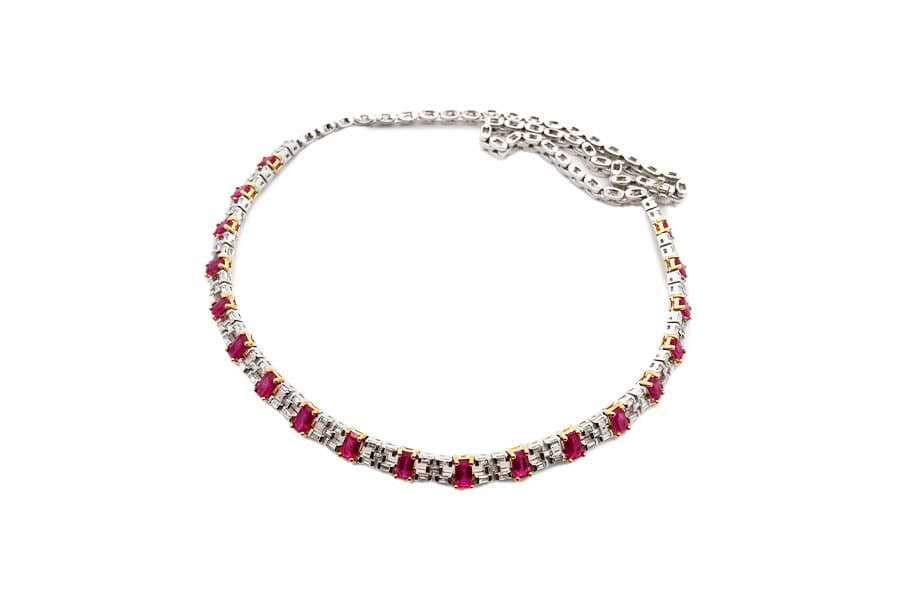 750×サファイア×ダイヤモンドネックレス S5.50ct MD1.60ct