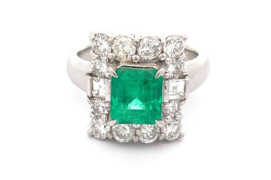 Pt900×コロンビアエメラルド×ダイヤモンドリング コロンビアE2.47ct MD2.40ct