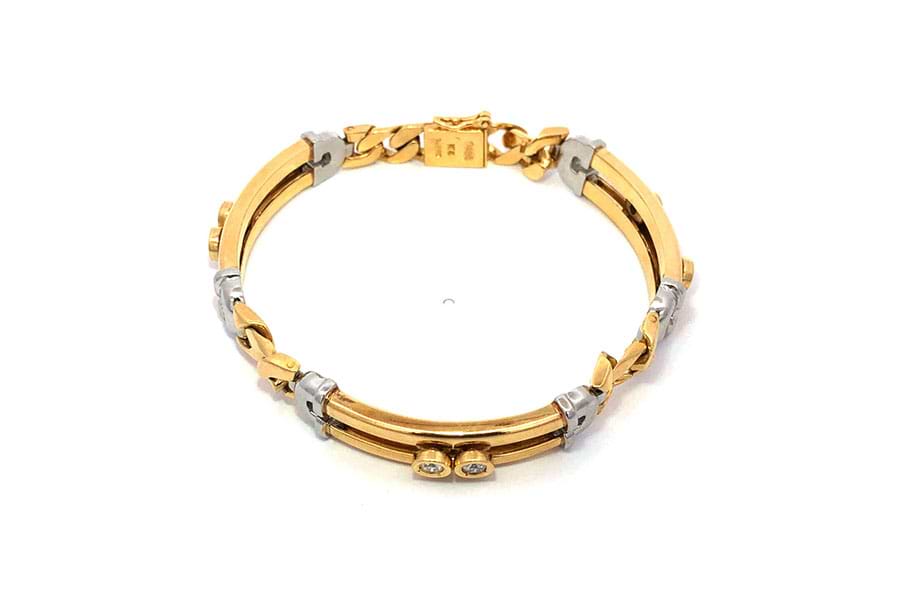 Pt850×K18×ダイヤモンドブレスレット MD0.485ct