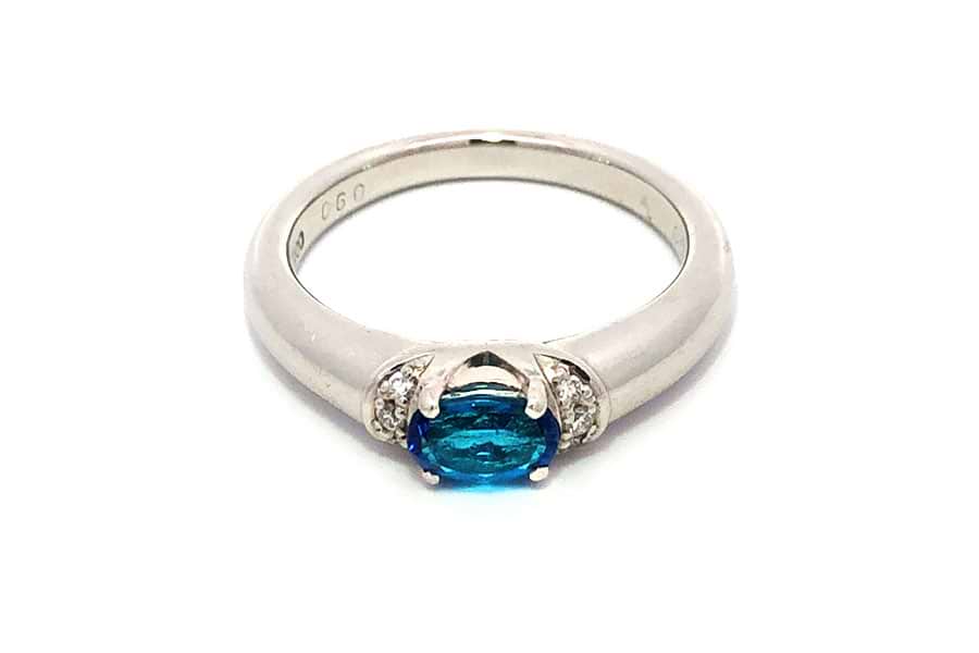 Pt900×パライバトルマリン×ダイヤモンドリング T0.60ct MD0.05ct