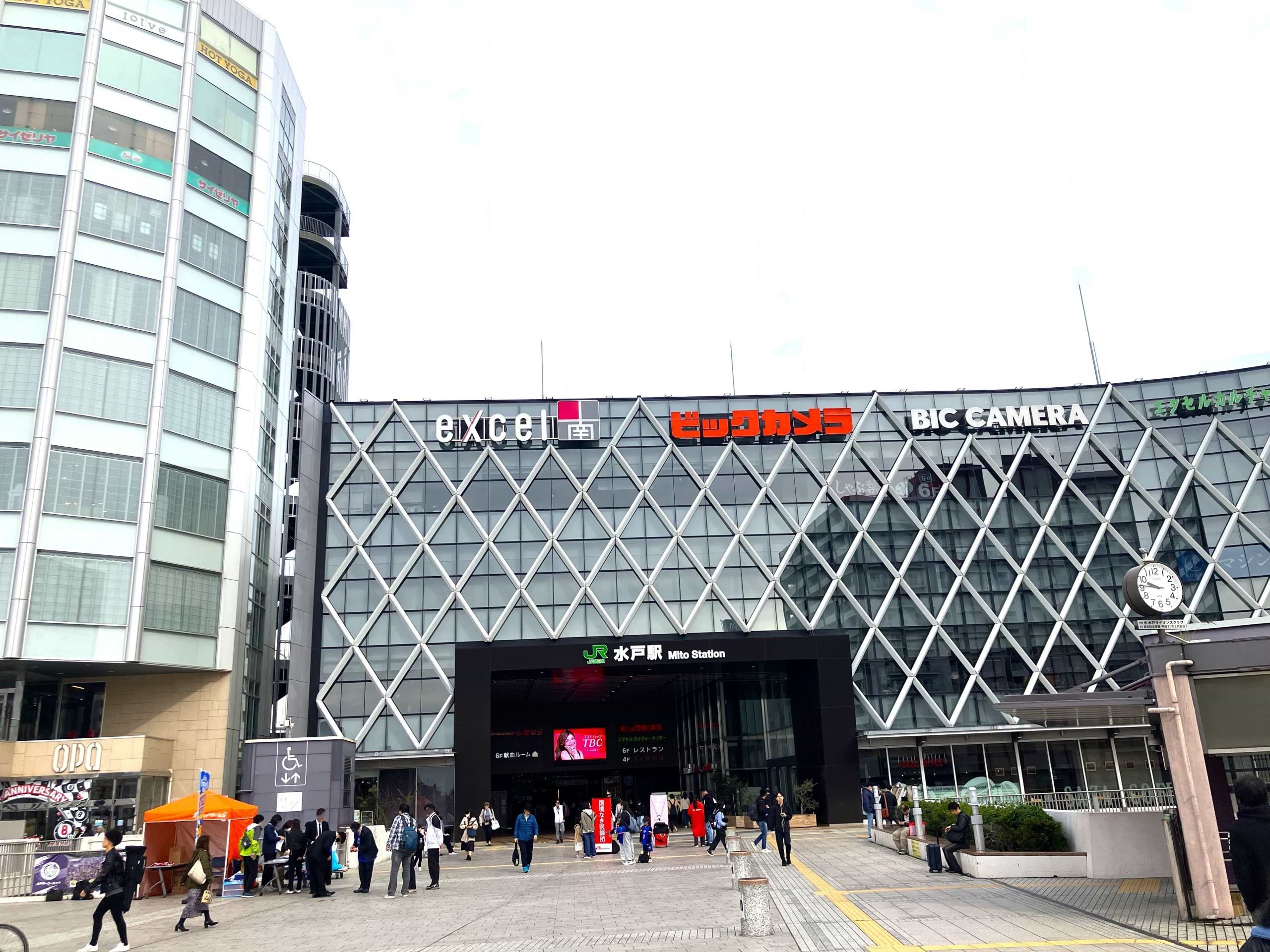 水戸駅南口から駅南中央通りを南に向かいます